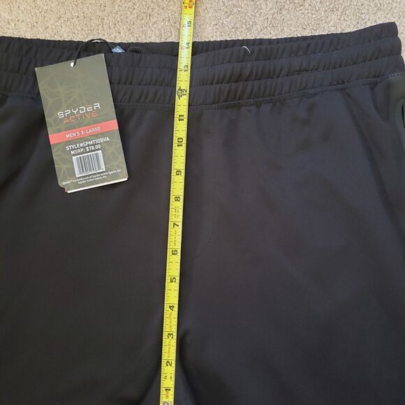 NWT Spyder Active ProWeb Men's XL Vlack Zip Pocket Polyester Jogger Sweatpants - Picture 6 of 9